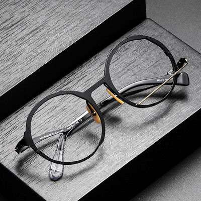 #ad Unique Design Round Vintage Eyeglasses Frame Handmade Retro Oversize Spectacles $32.79