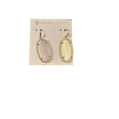 #ad Kendra Scott Rare DÄNIELLE Clear Dichroic Drop Earrings 14k Gold Plated NWOT $49.00