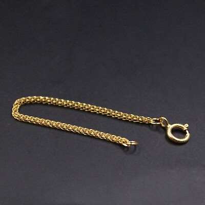 #ad Pure 18K Yellow Gold 1mm Wheat Extension Chain For Necklace Bracelet 2.75inch $69.00