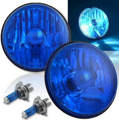 #ad 5 3 4 Halogen Diamond Crystal Clear Blue Headlight Headlamp 60 55W H4 Bulbs Pair $67.34