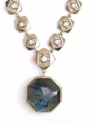 #ad Melinda Maria Women#x27;s Shari Crystal Pendant Necklace Gold Multi 1205 $226.48