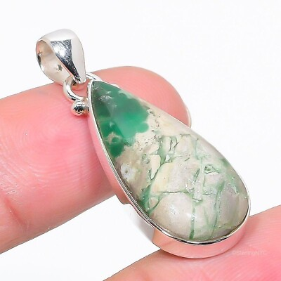 #ad Birthday Gift For Her Natural Variscite Gemstone Pendant 925 Sterling Silver $12.99