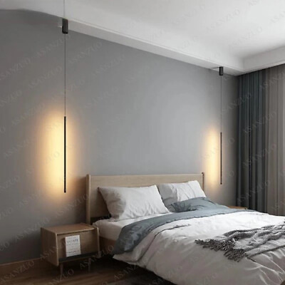 #ad Light LED Pendant Light for Living Room Adjustable Line Strip Hanging Lamp Wall $28.85