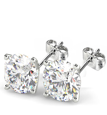 #ad 1.01 Ct Round Cut VS1 D Diamond Stud Earrings 14K White Gold $1341.00