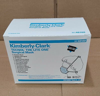 #ad Kimberly Clark Tecnol The Lite one Tie On Surgical masks Box of 50 masks # 48100 $19.00
