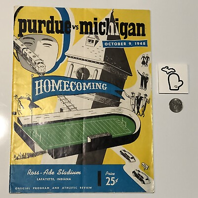 #ad 1948 Michigan @ Purdue Boilermakers Nat Champs Original Football Program GD $32.00