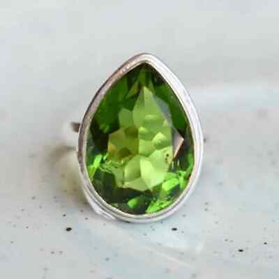 #ad Cut Peridot Ring Handmade Ring Women Ring Gemstone Ring Statement Ring 925 $9.59