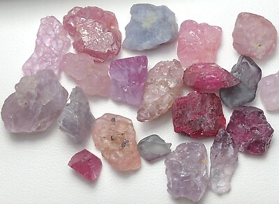 #ad 123 Crt 20 Piece Beautiful Natural Rough Multi Color Spinel From Burma $10.99