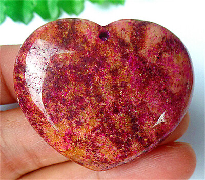 #ad 40x33x6mm Roseamp;Brown Chrysanthemum Coral Love Heart Healing Pendant Bead BV65905 $8.59