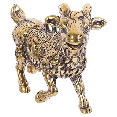 #ad Goat Statues Sculptures Bronze Charms Crafts Brass Pendant Charms $9.66