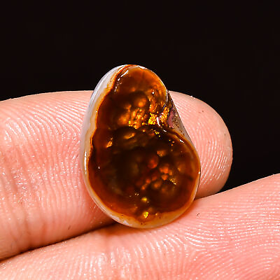 #ad 6.40 Cts FIRE AGATE Natural Natural Mexican Fire Agate Gemstone 11x15x3 mm eb661 $35.59