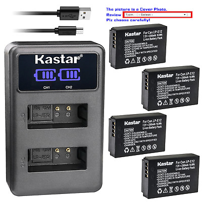 #ad Kastar Battery LCD Dual Charger for Canon LP E12 LC E12 amp; Canon EOS M50 Camera $14.99