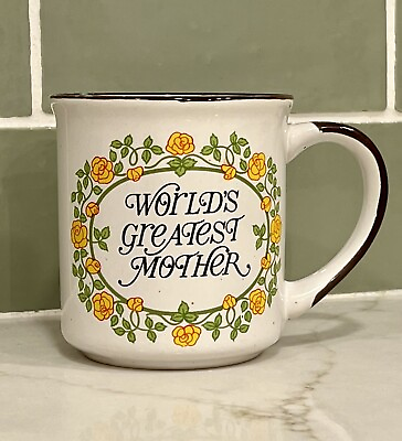 #ad Vintage World’s Greatest Mother Floral Coffee Cup Tea Mug Mother’s Day Gift $9.99