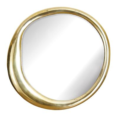 #ad Modern Free Form Gold Frame Round Wall Mirror 31in Abstract Metal Vanity Organic $576.00