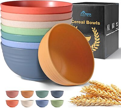 #ad HOTEC Unbreakable Wheat Straw Cereal Bowls Microwave amp; Dishwasher BPA Free $13.89