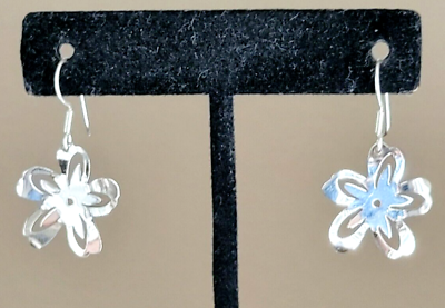 #ad Erick#x27;s Sterling Silver Dangle Flower Earrings Taxco.925 $28.00
