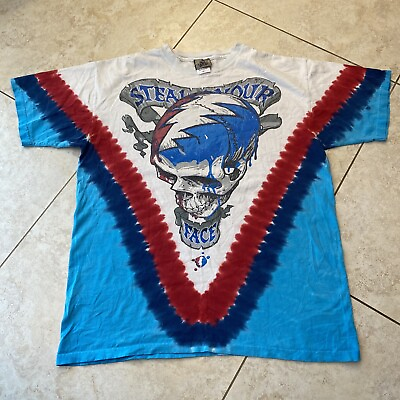 #ad Grateful Dead 2003 Steal Your Face Vintage Band Tye Dye Art Tshirt Size Large L $50.00