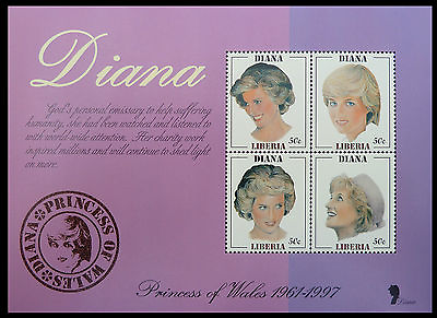 #ad LIBERIA Wholesale Princess Diana Memoriam Min Shts Growing Up x 50 CD 593 GBP 4.00