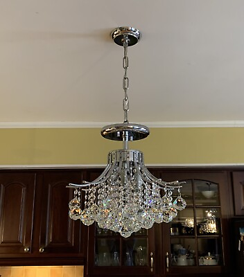 #ad Chandelier with Tiered Chrystal Balls amp; Accents Hanging or Flush Mount $350.00