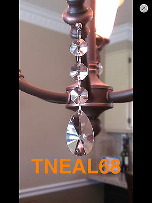 #ad 6 REAL CRYSTAL Magnetic Teardrop Pear 3D Shape Wedding Chandelier Ornament 3B $17.00