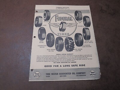 #ad Veedol Oil Tydol Federal Vehicles Truck Car Trailer Farm tires ad paper vintage $8.80