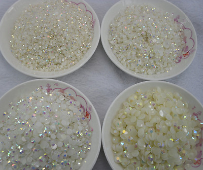 #ad ss6 ss12 ss16 ss20 ss30 Jelly white AB lot facets resin Flat Back Rhinestones $65.58