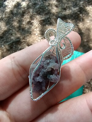 #ad Grape Agate amp; Sterling silver handmade wire wrapped pendant $45.00