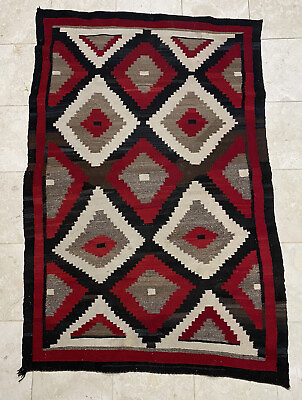 #ad Antique Native American Navajo Wool Woven Rug Saddle Blanket 40”x 61” $450.00