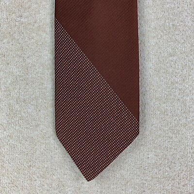 #ad Vintage Tie 1970s Brown Polka Dot Polyester Wide Necktie Disco Retro $25.00
