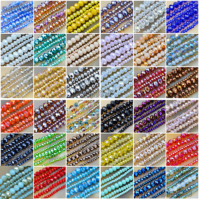 #ad Top Quality Czech Crystal Faceted Rondelle Beads 2x3mm 3x4mm 4x6mm pick colors $6.99