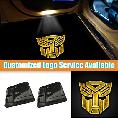 #ad 2pcs Wireless Transformers Autobot Logo Car Door Laser Projector Shadow Lights $17.09