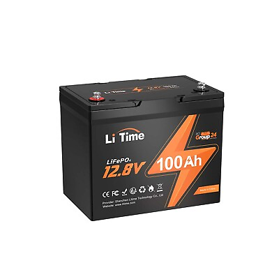 #ad LiTime 12V 100Ah BCI Group 24 LiFePO4 Lithium Battery Built In 100A BMS 1280Wh $259.99