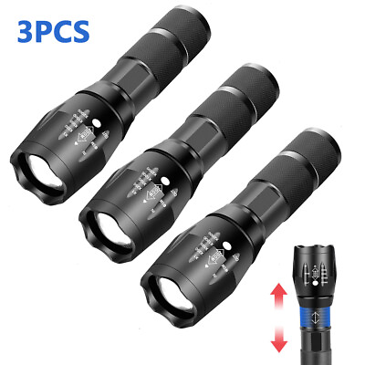 #ad 3Pcs Portable Handheld LED Flashlight with Adjustable Focus and 5 Light Modes $12.99