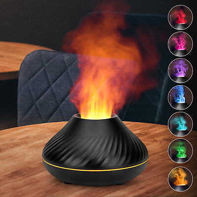 #ad Cute Aroma Volcano Fire Flame Diffuser Humidifier Aromatherapy Essential Oil New $17.98