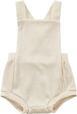 #ad Toddler Baby Boy Girl One Piece Suspender Overalls Short 0 3 Months B apricot $30.36