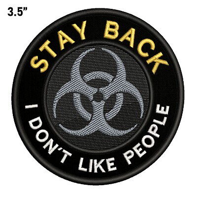 #ad BIOHAZARD SYMBOL EMBROIDERED PATCH iron on sew on TOXIC WARNING DANGER APPLIQUE $4.33