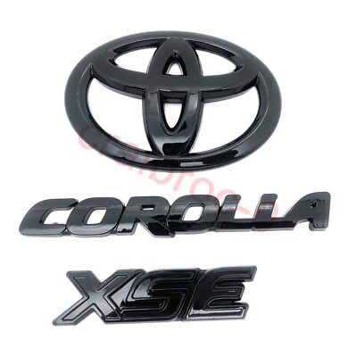#ad Hatchback Only Gloss Blackout OVERLAY EMBLEM Fit 2019 2024 TOYOTA COROLLA XSE $43.89