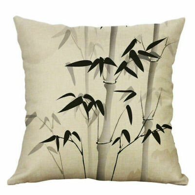 #ad 18#x27;#x27; Pillow Case 18quot;Throw Cotton Chinese Painting Linen Wash Home Decor $7.76