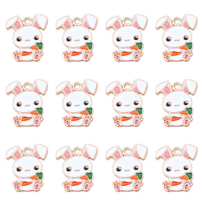 #ad 20 Pcs Plated Bunny Charm Dangle Necklace Braclets Pendant Accessories $7.51