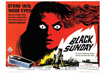 #ad BLACK SUNDAY 1960 Movie Poster Film plakat $22.00