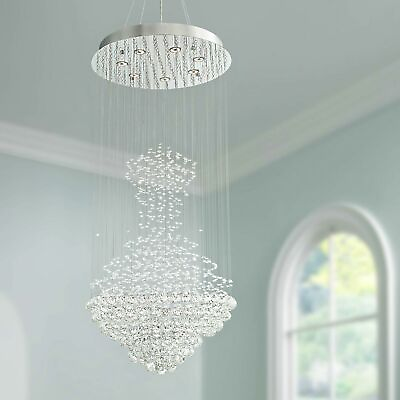 #ad Chrome Chandelier Floating Crystal Light Fixture for Dining Room House 120 350cm $472.14