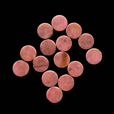 #ad Natural Rhodonite Round Both Side Flat Back 8x8mm To 20x20mm Loose Gemstone $34.50