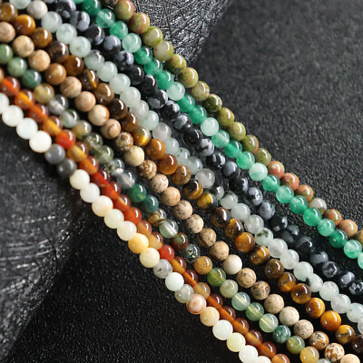 #ad Wholesale 1000pcs Lot Mix Natural Gemstone Round Spacer Loose Beads 3mm DIY $31.34