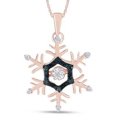 #ad 1 10 cttw Natural Dancing Diamond Snowflake Pendant 14K Gold Plated Sterling $95.03