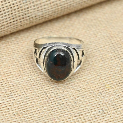 #ad Natural Bloodstone 925 Sterling Silver Gemstone Handmade Men#x27;s Ring Size $39.99