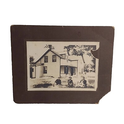 #ad Antique 1800s? Black And White Family Portrait Photo By Farmhouse 10 X 8 $12.71