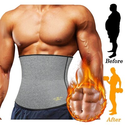 #ad Men Waist Trainer Hot Sweat Body Shaper Neoprene Exercise Belt Slimming Cincher $12.79