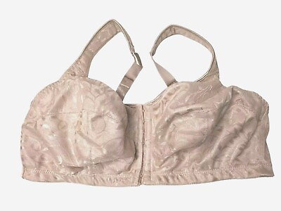 #ad Just My Size By Hanes Easy On Front Close Wirefree Bra Size 44D Nude Beige $13.98