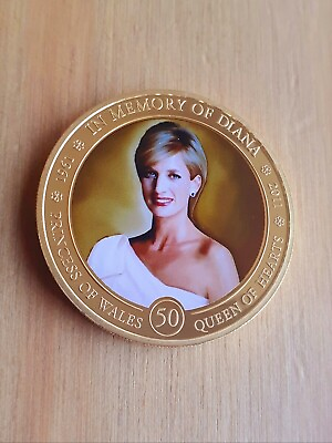 #ad 2011 Cook Islands $1 Coin PRINCESS DIANA Gold Plated GBP 14.95