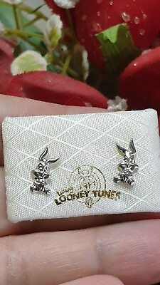 #ad DISNEY Stud Earrings Bugs Bunny Little Girls GOLD 18K Earrings LOONEY Tunes HMDE $229.00